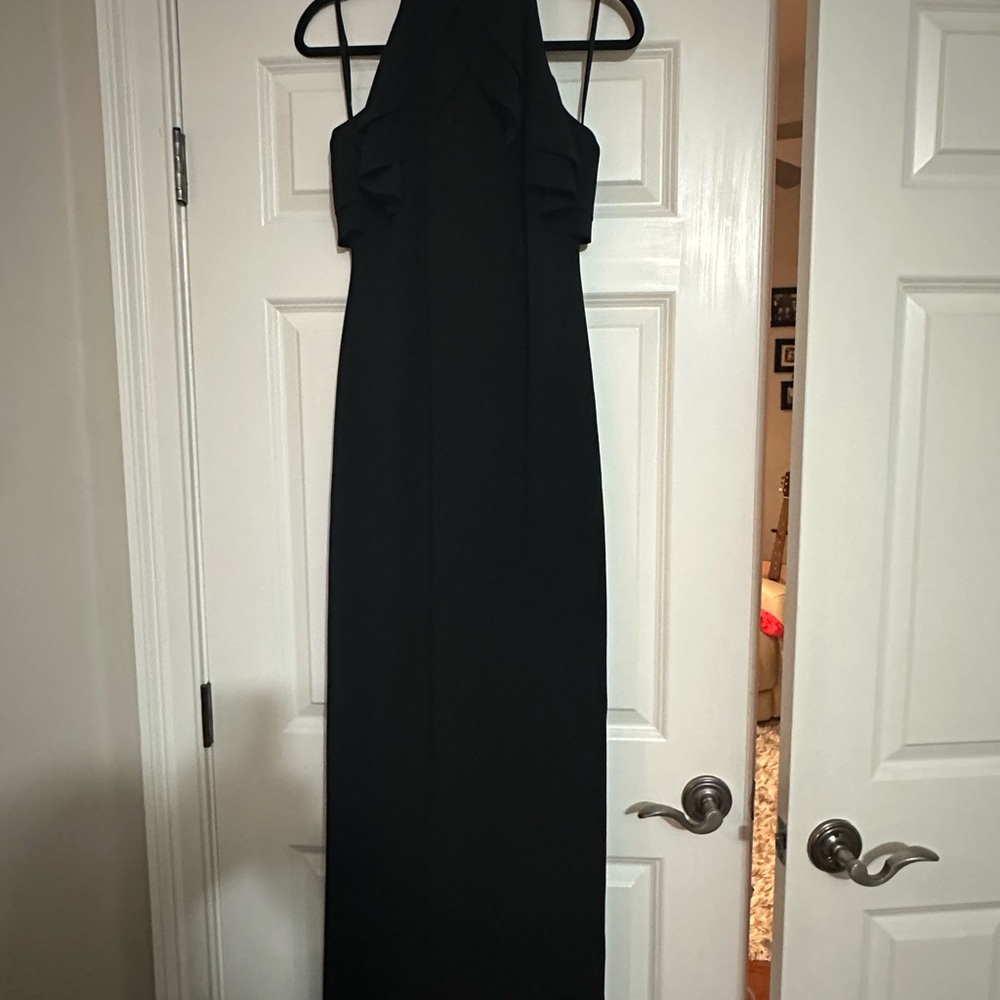 bebe Elegant Black Halter Dress